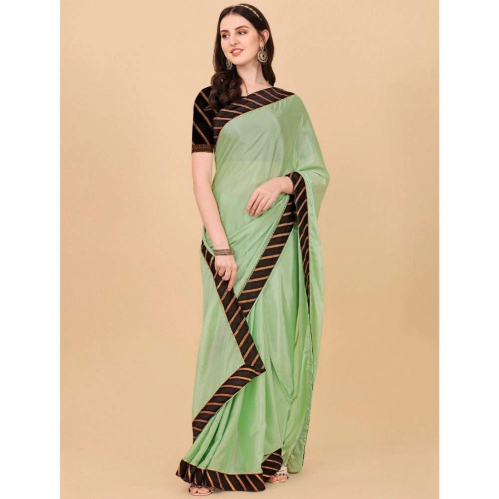 Gracious Chiffon Self Design Saree With Blouse Piece