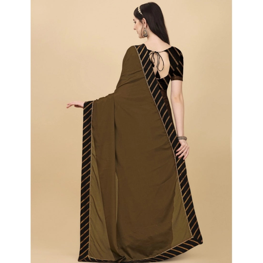 Gracious Chiffon Self Design Saree With Blouse Piece