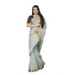 Gracious Cotton Blend Plain Saree With Blouse Piece