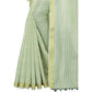 Gracious Cotton Blend Plain Saree With Blouse Piece