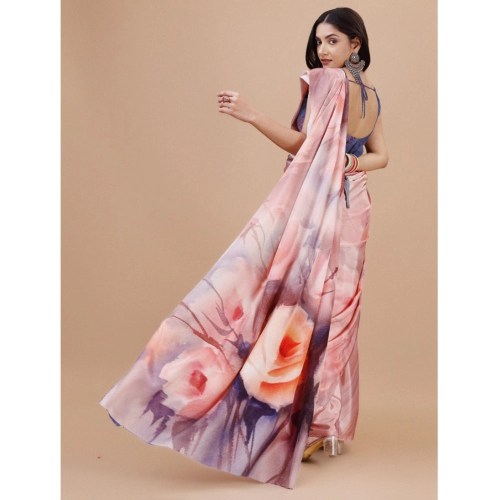 Fantastic Crepe Digital Print Saree With Blouse Piece