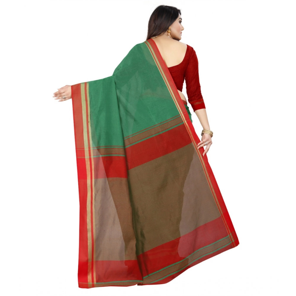 Sophisticated Silk Blend Woven Saree With Blouse Piece