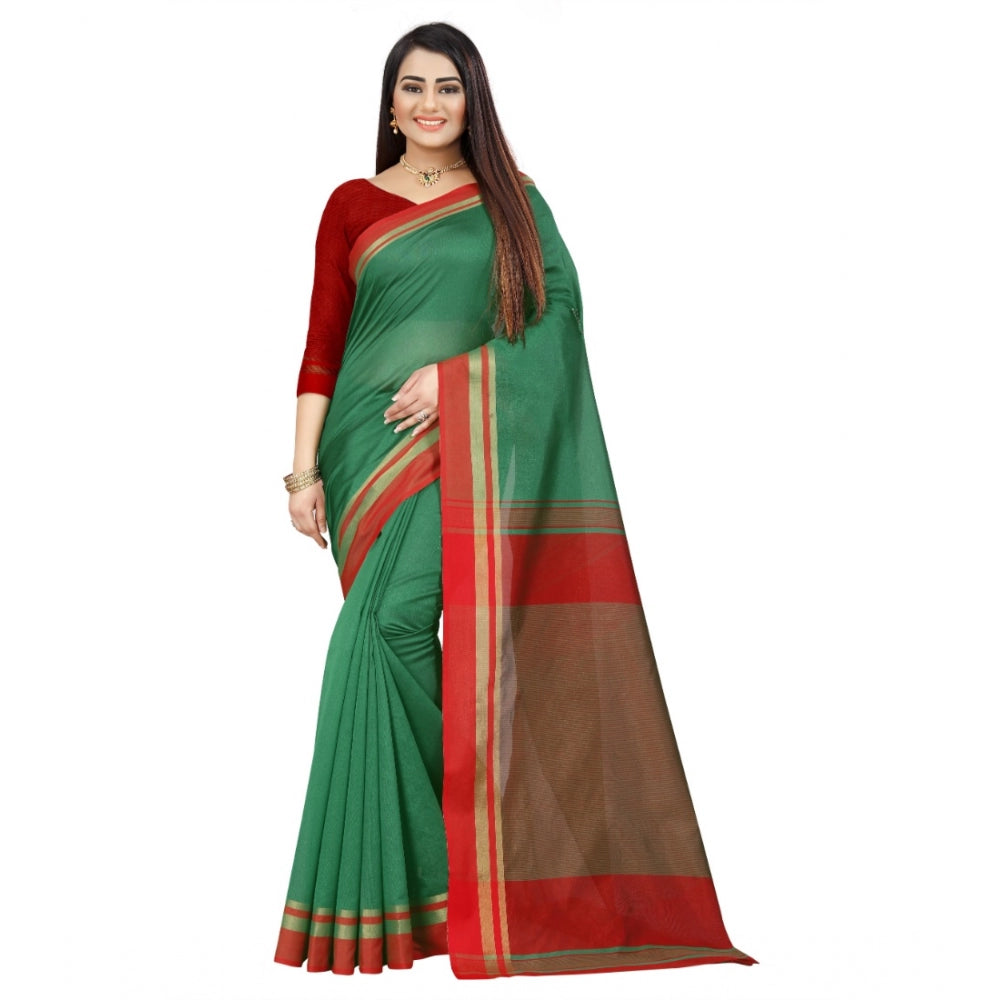 Sophisticated Silk Blend Woven Saree With Blouse Piece