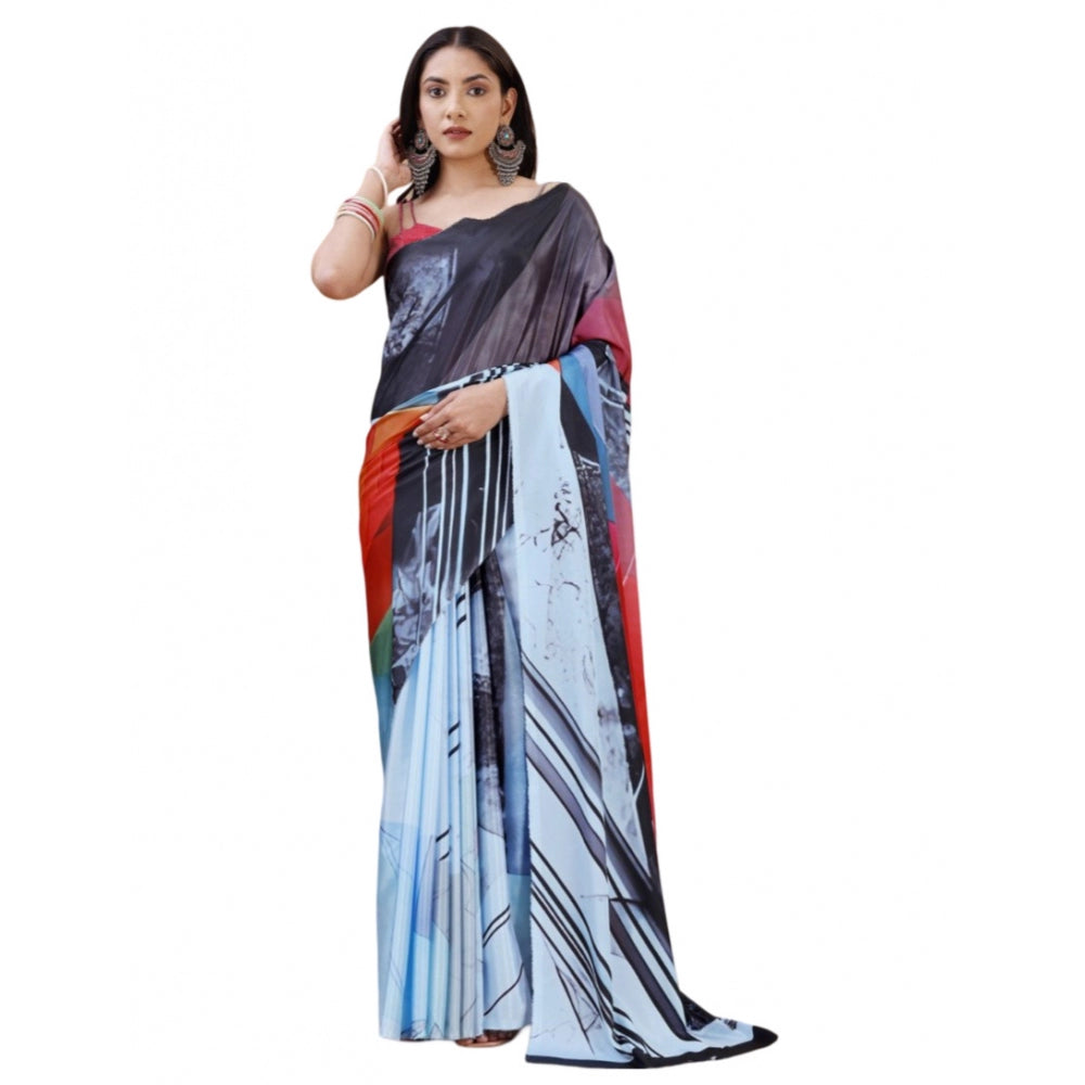 Fantastic Crepe Digital Print Saree With Blouse Piece