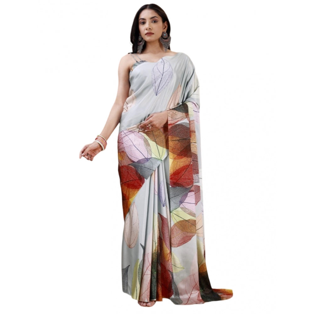 Fantastic Crepe Digital Print Saree With Blouse Piece