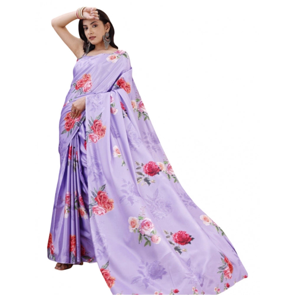Fantastic Crepe Digital Print Saree With Blouse Piece
