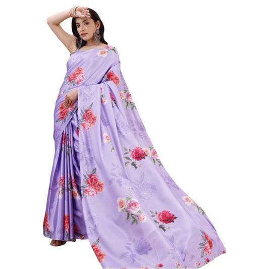 Fantastic Crepe Digital Print Saree With Blouse Piece