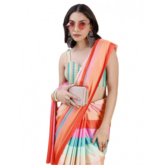 Fantastic Crepe Digital Print Saree With Blouse Piece