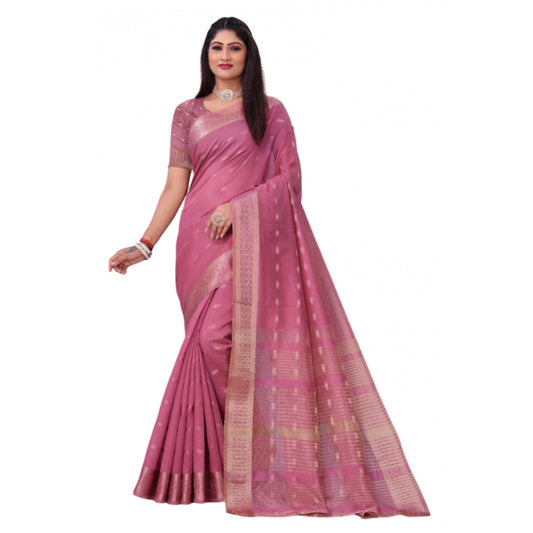 Sophisticated Silk Blend Woven Saree With Blouse Piece