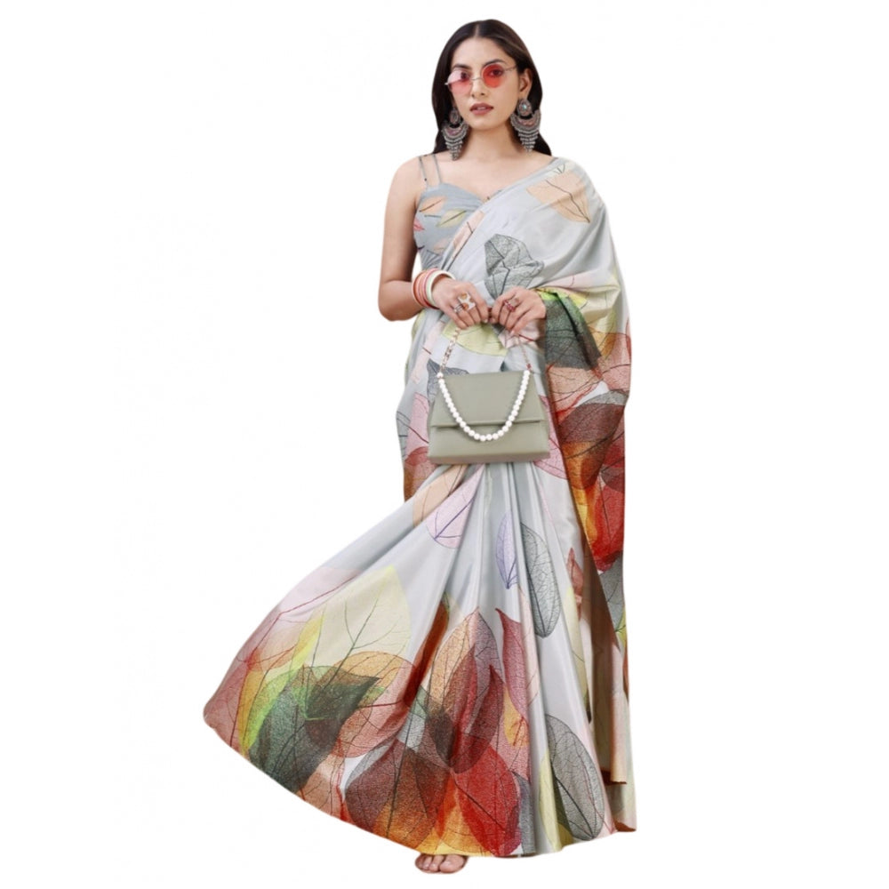 Fantastic Crepe Digital Print Saree With Blouse Piece