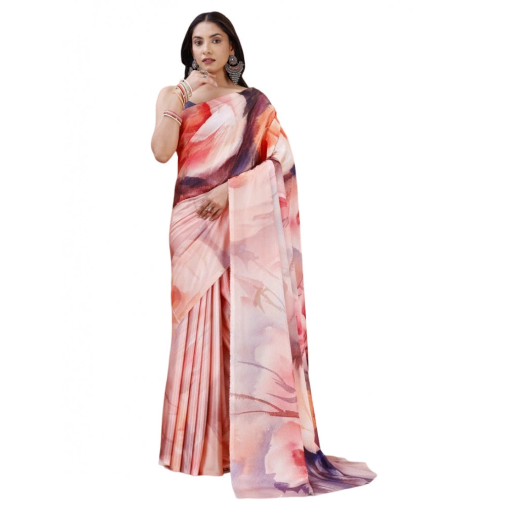 Fantastic Crepe Digital Print Saree With Blouse Piece