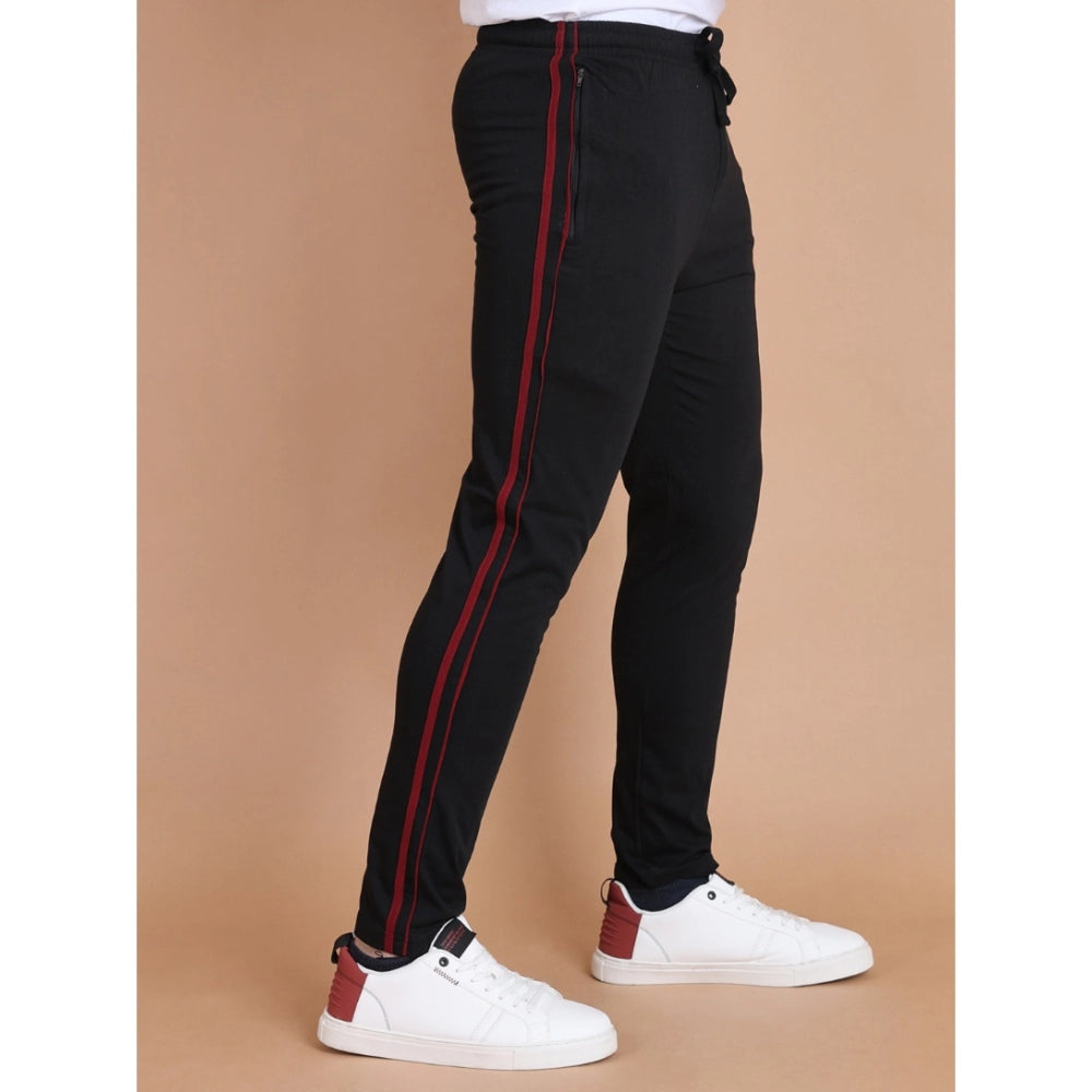 Luxurious Men's Casual Cotton Striped Full Length Track Pant