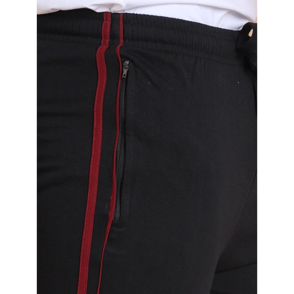 Luxurious Men's Casual Cotton Striped Full Length Track Pant