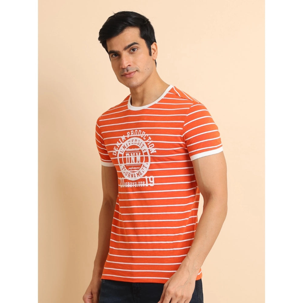 Dashing Men's Casual Cotton Printed Round Neck Half Sleeve T Shirt