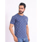 Men's Casual Cotton Printed Round Neck Half Sleeve T Shirt