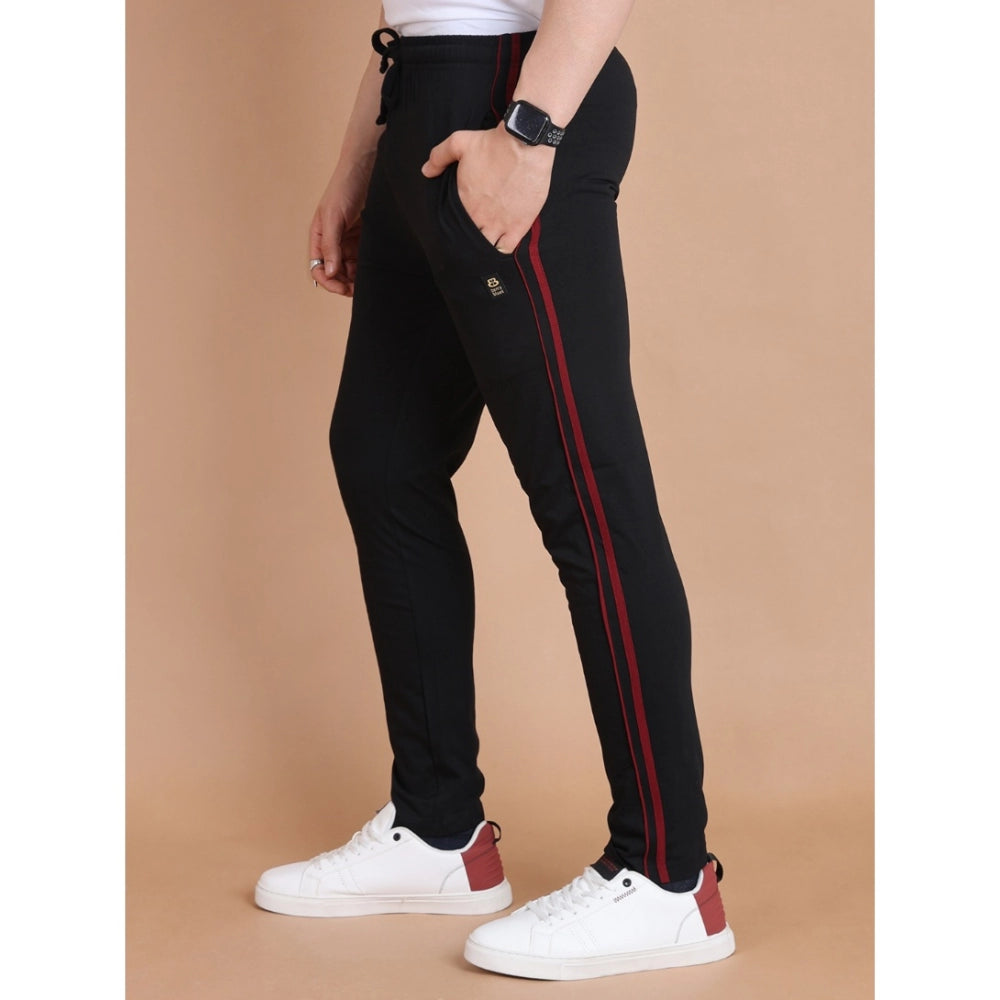 Luxurious Men's Casual Cotton Striped Full Length Track Pant