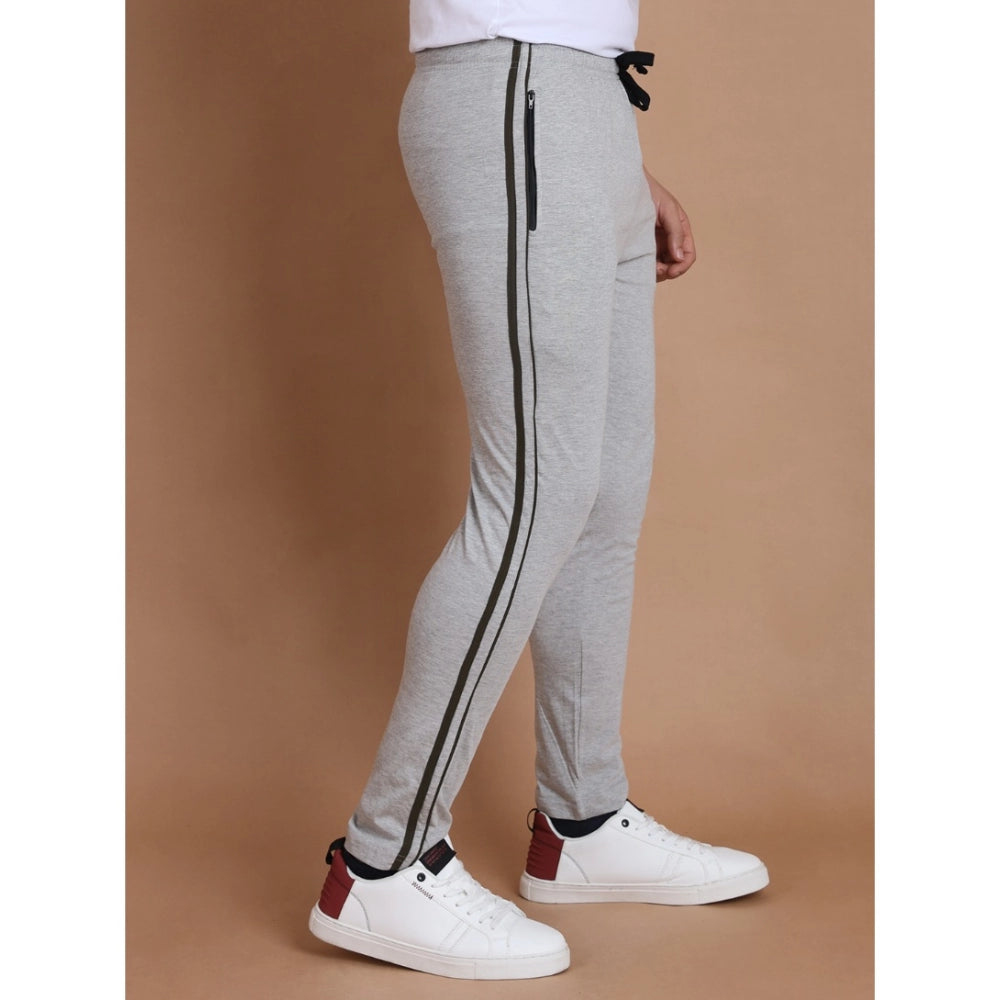 Luxurious Men's Casual Cotton Striped Full Length Track Pant