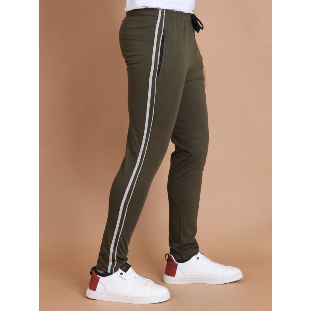 Luxurious Men's Casual Cotton Striped Full Length Track Pant
