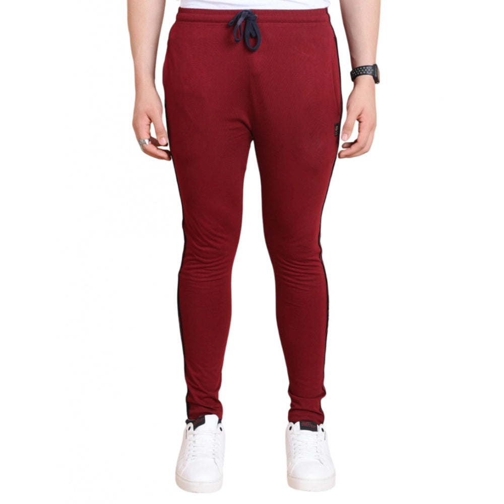 Luxurious Men's Casual Cotton Striped Full Length Track Pant