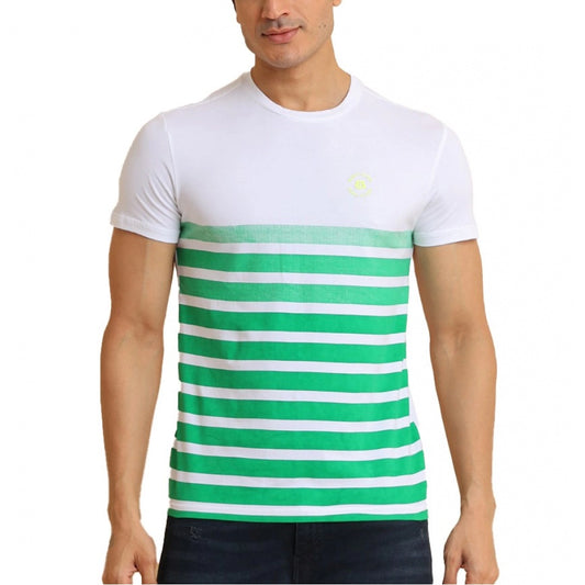 Men's Casual Cotton Printed Round Neck Half Sleeve T Shirt