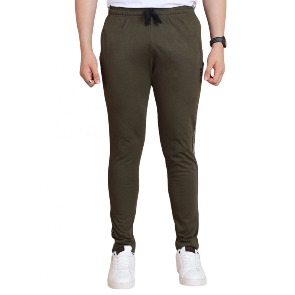 Luxurious Men's Casual Cotton Striped Full Length Track Pant