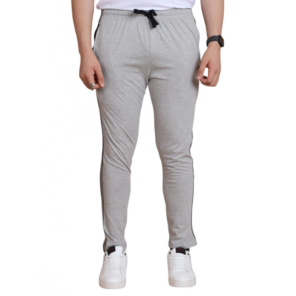 Luxurious Men's Casual Cotton Striped Full Length Track Pant