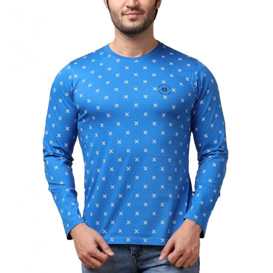 Men's Casual Cotton Printed Round Neck Full Sleeve T Shirt