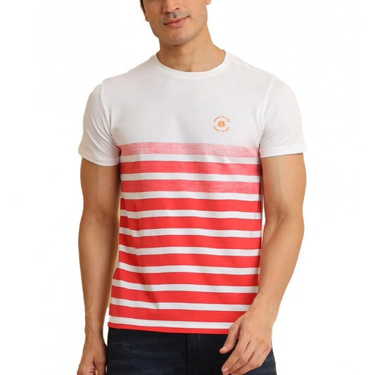Men's Casual Cotton Printed Round Neck Half Sleeve T Shirt