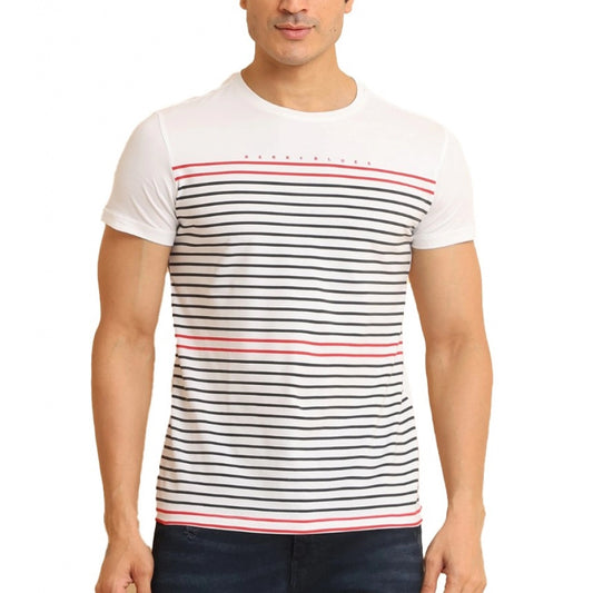 Men's Casual Cotton Printed Round Neck Half Sleeve T Shirt