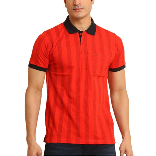 Men's Casual Cotton Printed Polo Neck Half Sleeve T Shirt