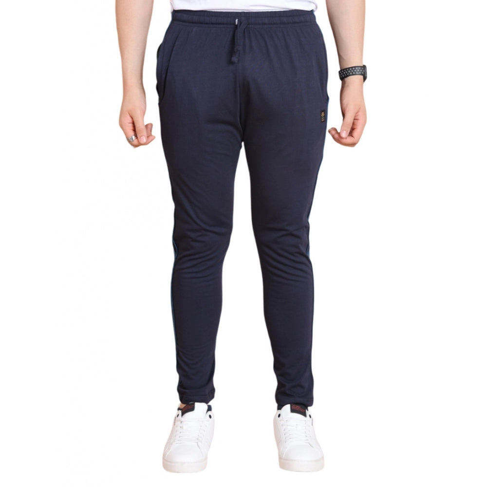 Luxurious Men's Casual Cotton Striped Full Length Track Pant