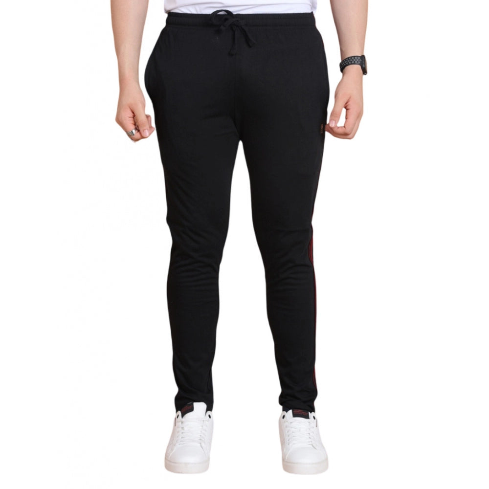Luxurious Men's Casual Cotton Striped Full Length Track Pant