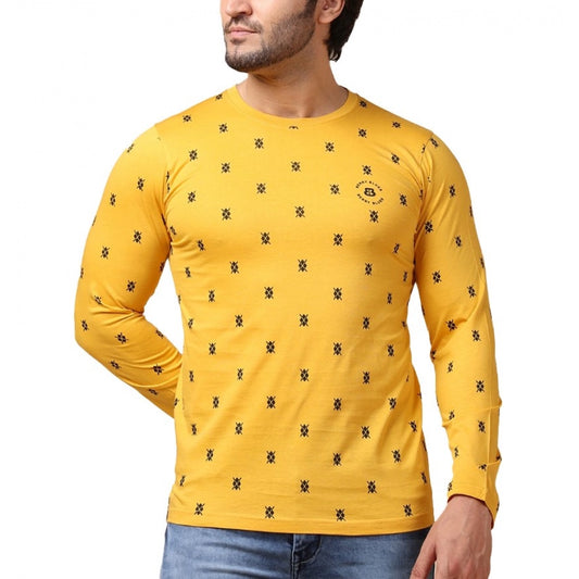 Men's Casual Cotton Printed Round Neck Full Sleeve T Shirt