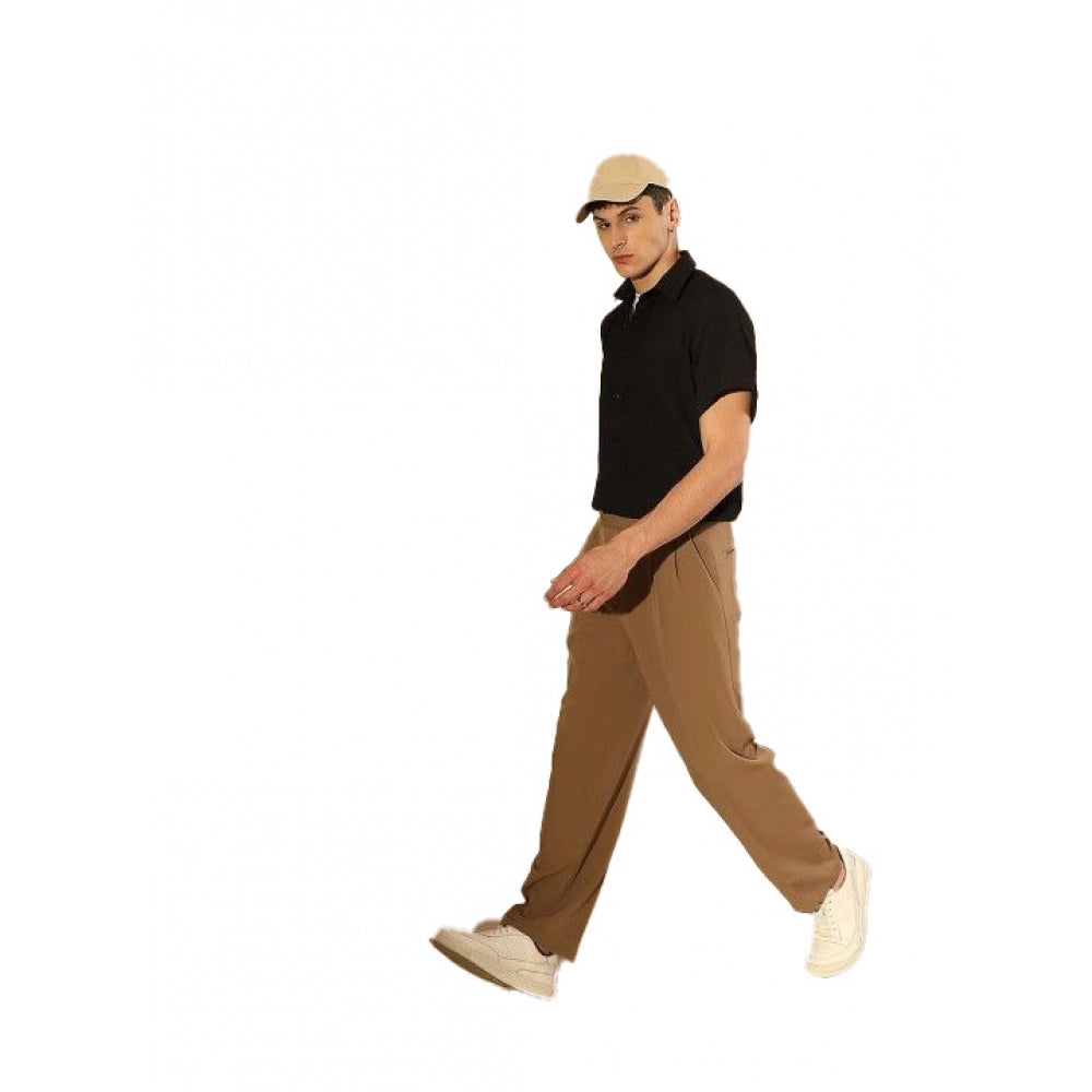 Men's Cotton Blend Solid Half Sleeve Regular Shirt