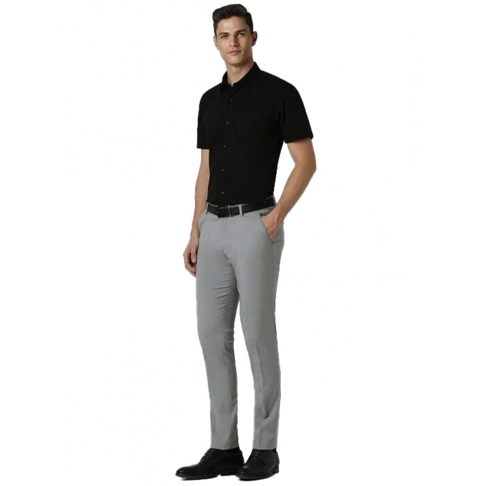 Men's Cotton Blend Solid Half Sleeve Regular Shirt