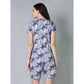 Trendy Cotton Blended Printed Round Neck Half Sleeve Top Shorts Set