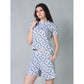 Trendy Cotton Blended Printed Round Neck Half Sleeve Top Shorts Set