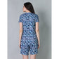 Trendy Cotton Blended Printed Round Neck Half Sleeve Top Shorts Set