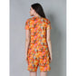 Trendy Cotton Blended Printed Round Neck Half Sleeve Top Shorts Set