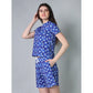 Trendy Cotton Blended Printed Round Neck Half Sleeve Top Shorts Set