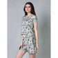 Trendy Cotton Blended Printed Round Neck Half Sleeve Top Shorts Set