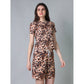 Trendy Cotton Blended Printed Round Neck Half Sleeve Top Shorts Set