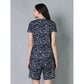 Trendy Cotton Blended Printed Round Neck Half Sleeve Top Shorts Set