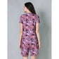 Trendy Cotton Blended Printed Round Neck Half Sleeve Top Shorts Set