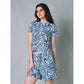 Trendy Cotton Blended Printed Round Neck Half Sleeve Top Shorts Set