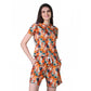 Trendy Cotton Blended Printed Round Neck Half Sleeve Top Shorts Set