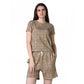 Trendy Cotton Blended Printed Round Neck Half Sleeve Top Shorts Set