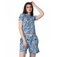 Trendy Cotton Blended Printed Round Neck Half Sleeve Top Shorts Set