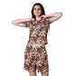 Trendy Cotton Blended Printed Round Neck Half Sleeve Top Shorts Set