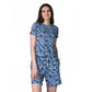 Trendy Cotton Blended Printed Round Neck Half Sleeve Top Shorts Set